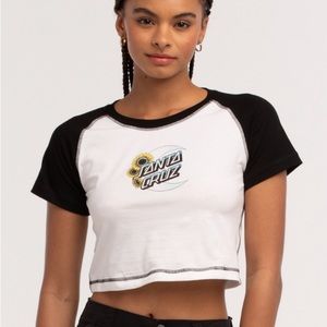 Tilly’s cropped black and white baby tee